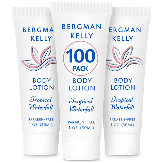 BERGMAN KELLY travel-size 1oz lotion bottle ideal for guest rooms