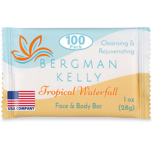 BERGMAN KELLY Tropical Waterfall soap 1oz 100pk packaging for bulk hotel amenities