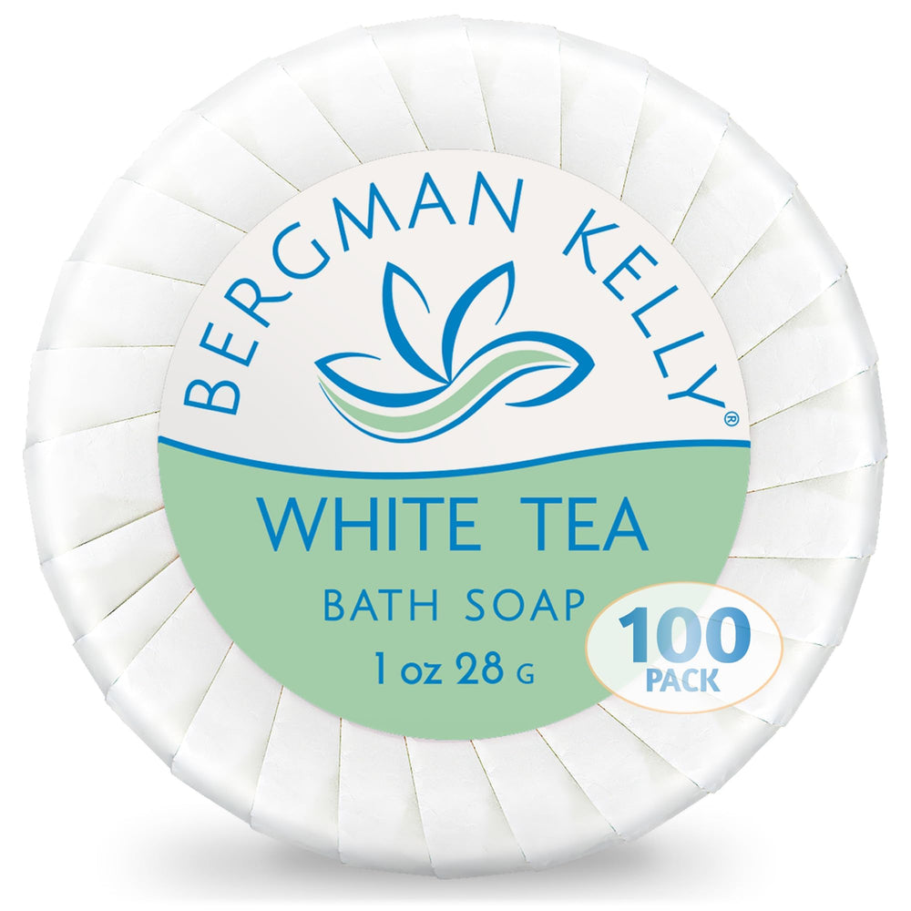 BERGMAN KELLY white tea soap bars in a 1 oz pack for guest rooms