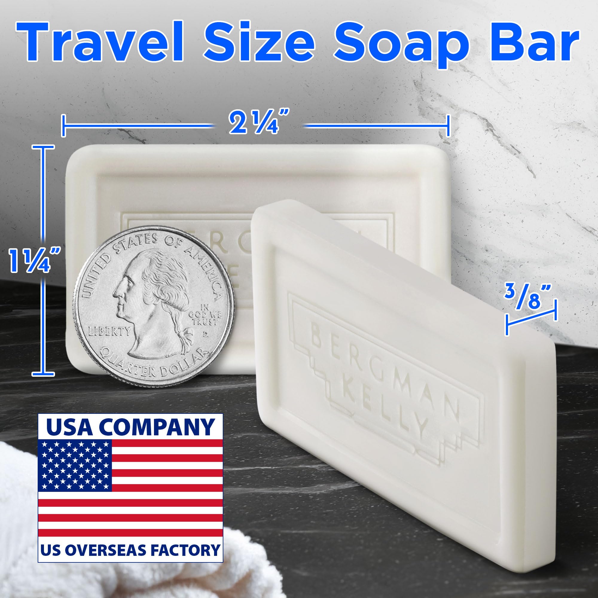 BERGMAN KELLY individually wrapped soap bars ensure hygiene and freshness between stays.