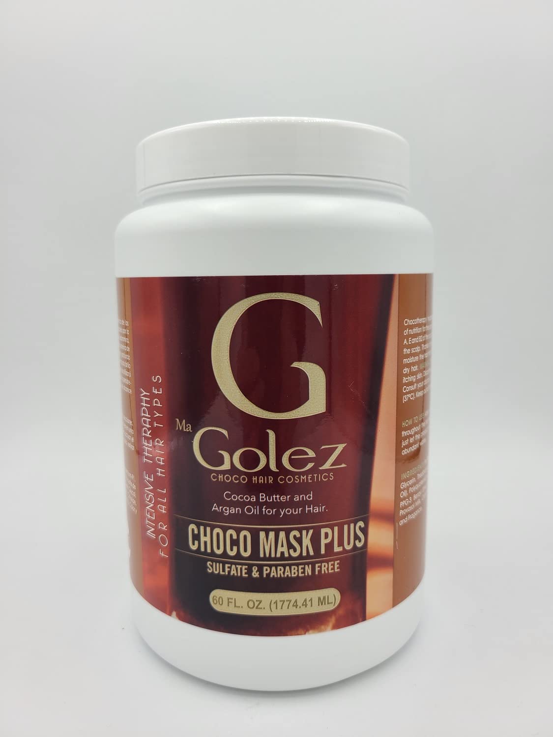 Bergotti G Ma Golez Intensive Theraphy Choco Mask Plus jar on shelf for rich conditioning.