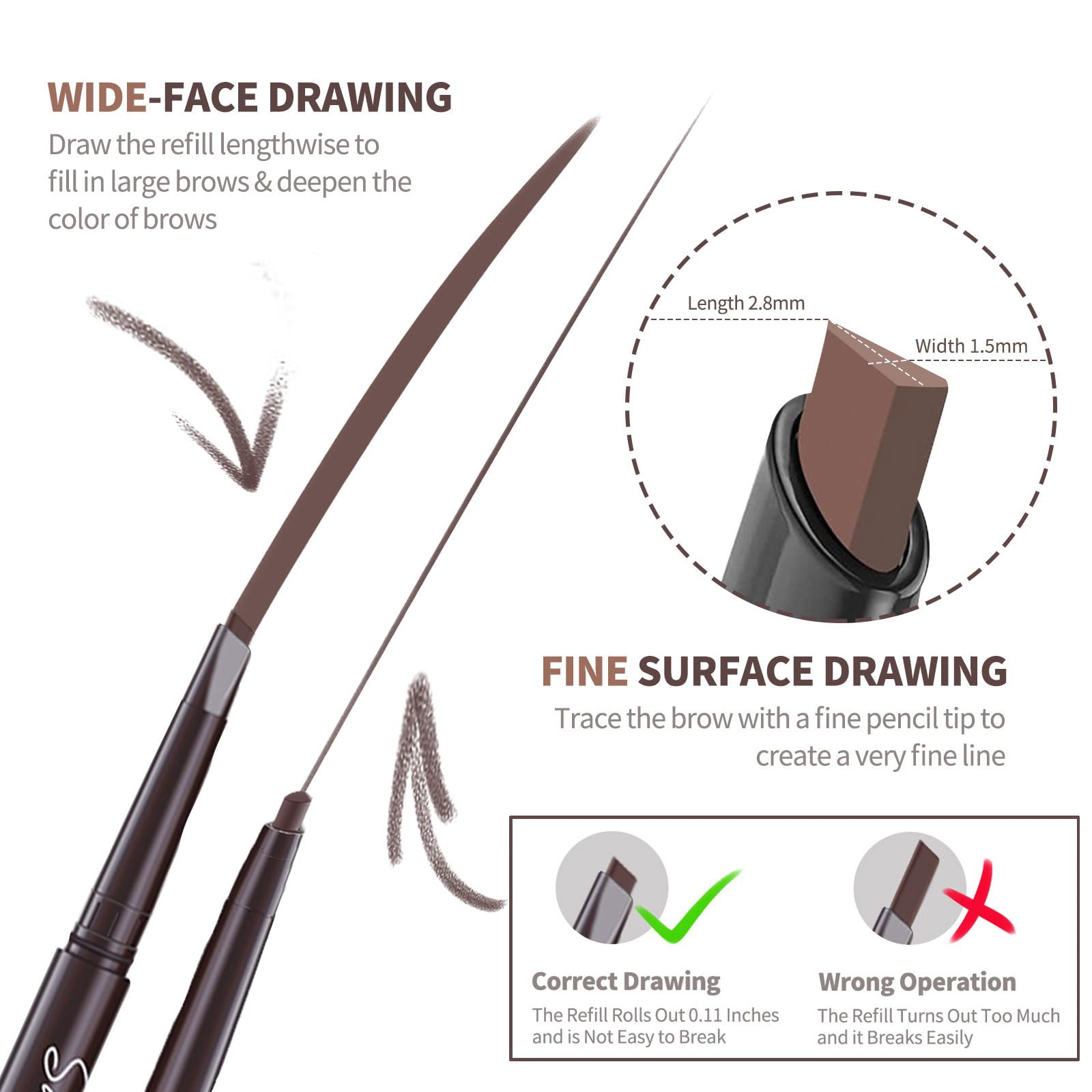 Berinist triangular-tip pencil enables precise edge definition.