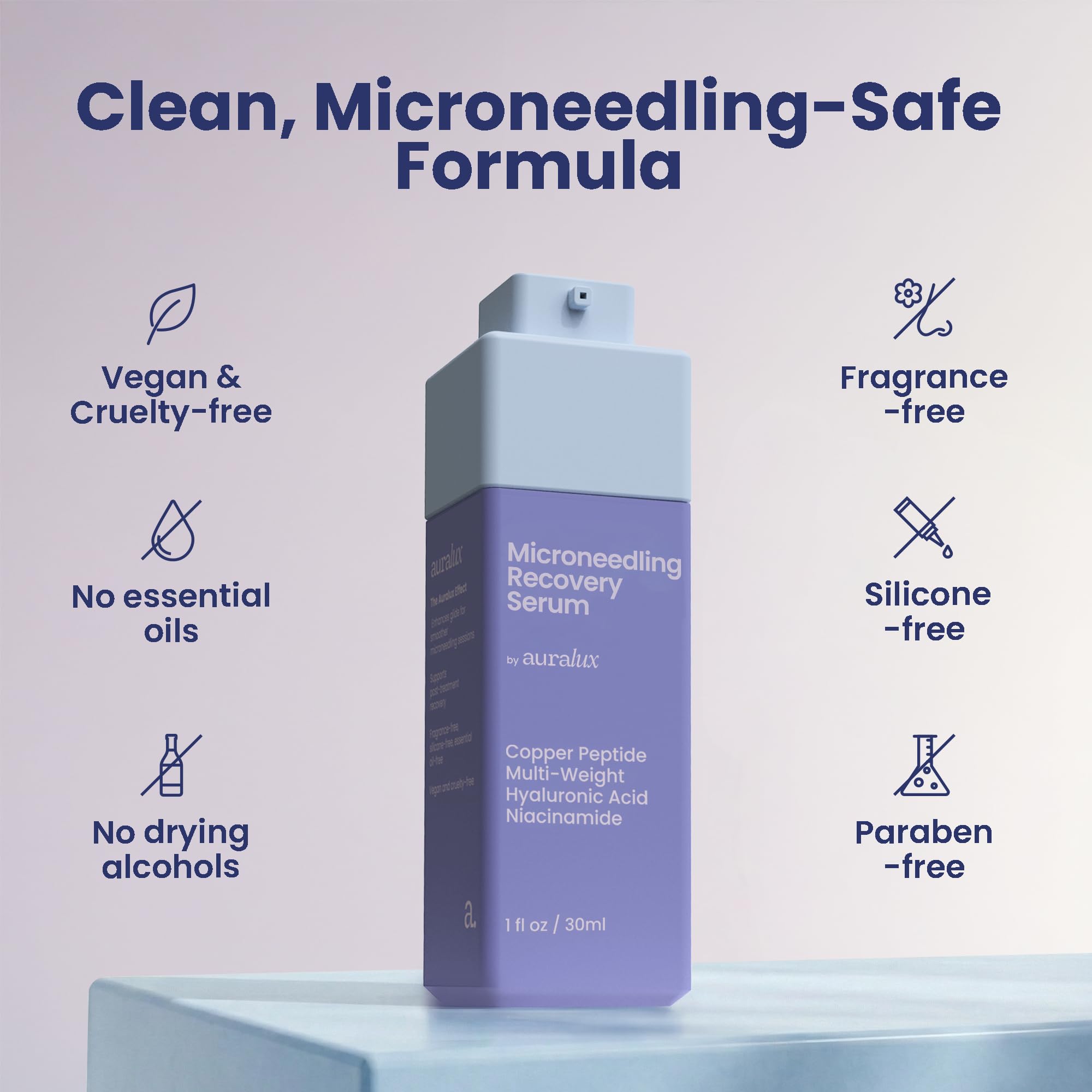 Berkland Auralux fragrance-free, clean formula for sensitive post-procedure skin