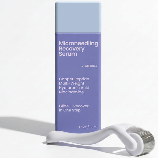 Berkland Auralux bottle with glide-friendly formula for smooth microneedling sessions