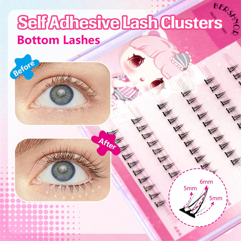Bershnor cruelty-free faux mink bottom lashes offer soft vegan comfort