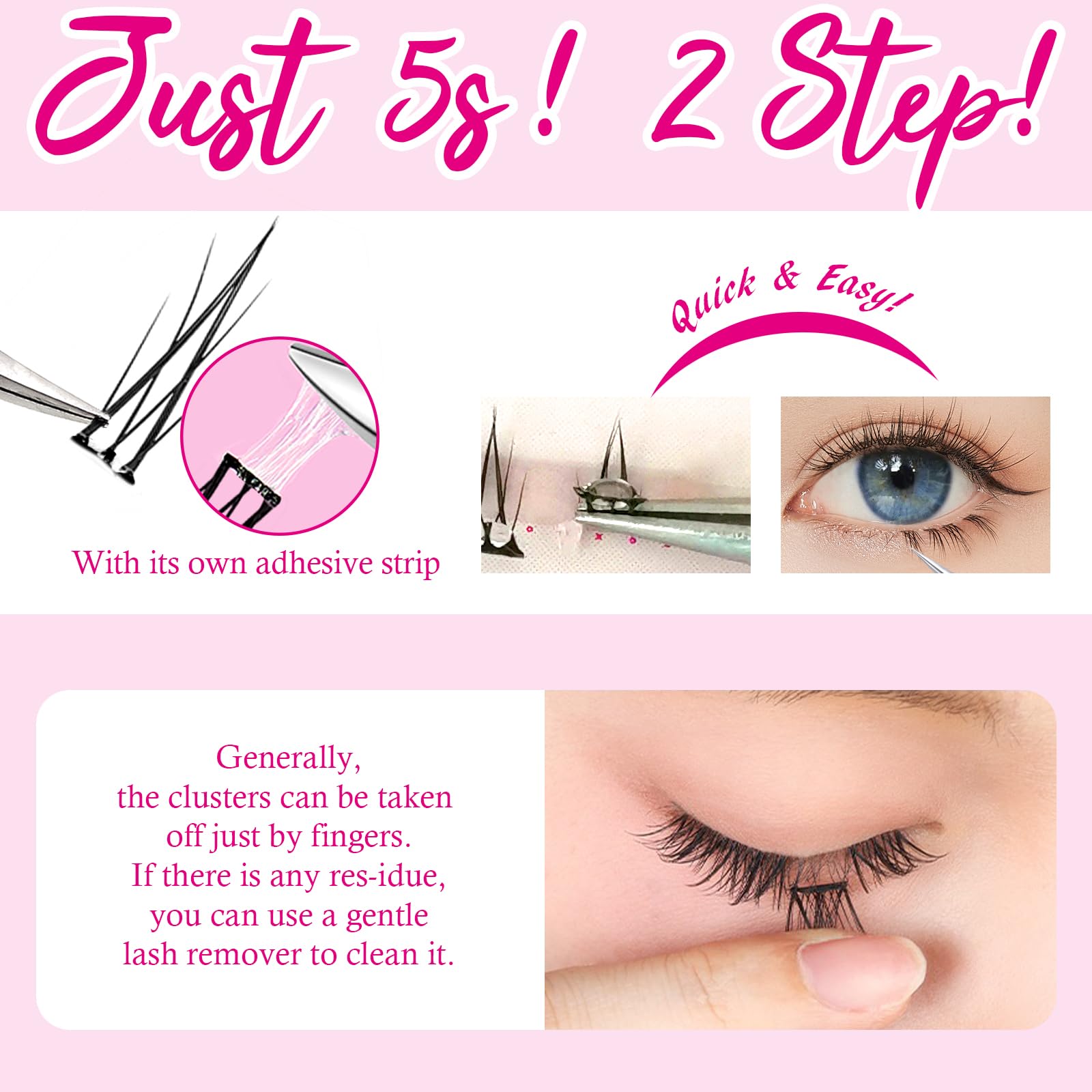 Bershnor bottom lashes removal leaves no residue for easy cleanup