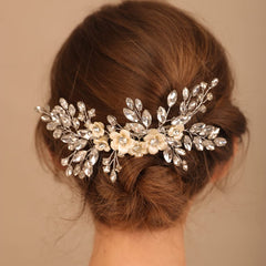BERYUAN black crystal rhinestone accent complements timeless bridal gowns and formal looks