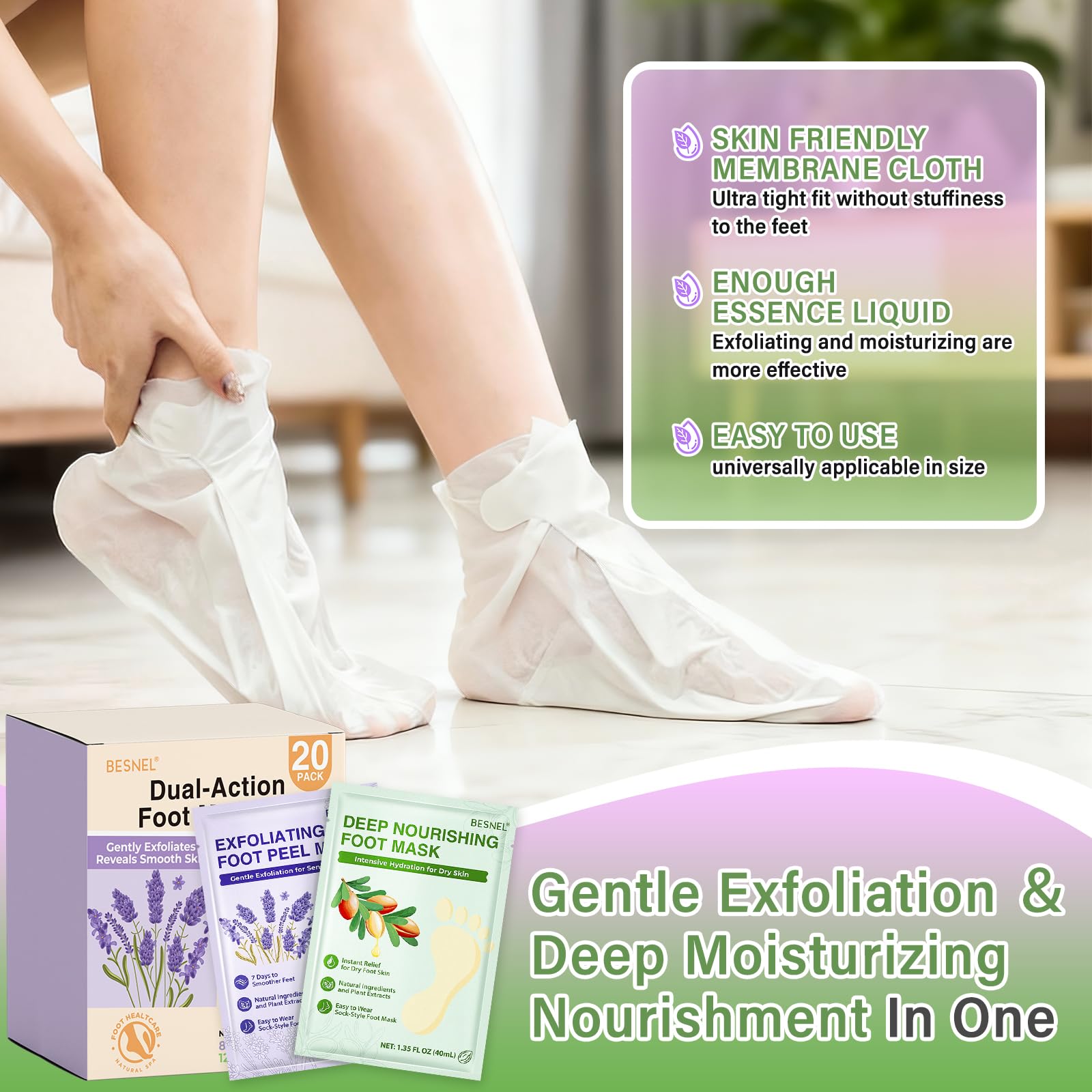 BESNEL gift-pack foot mask set ready for gifting