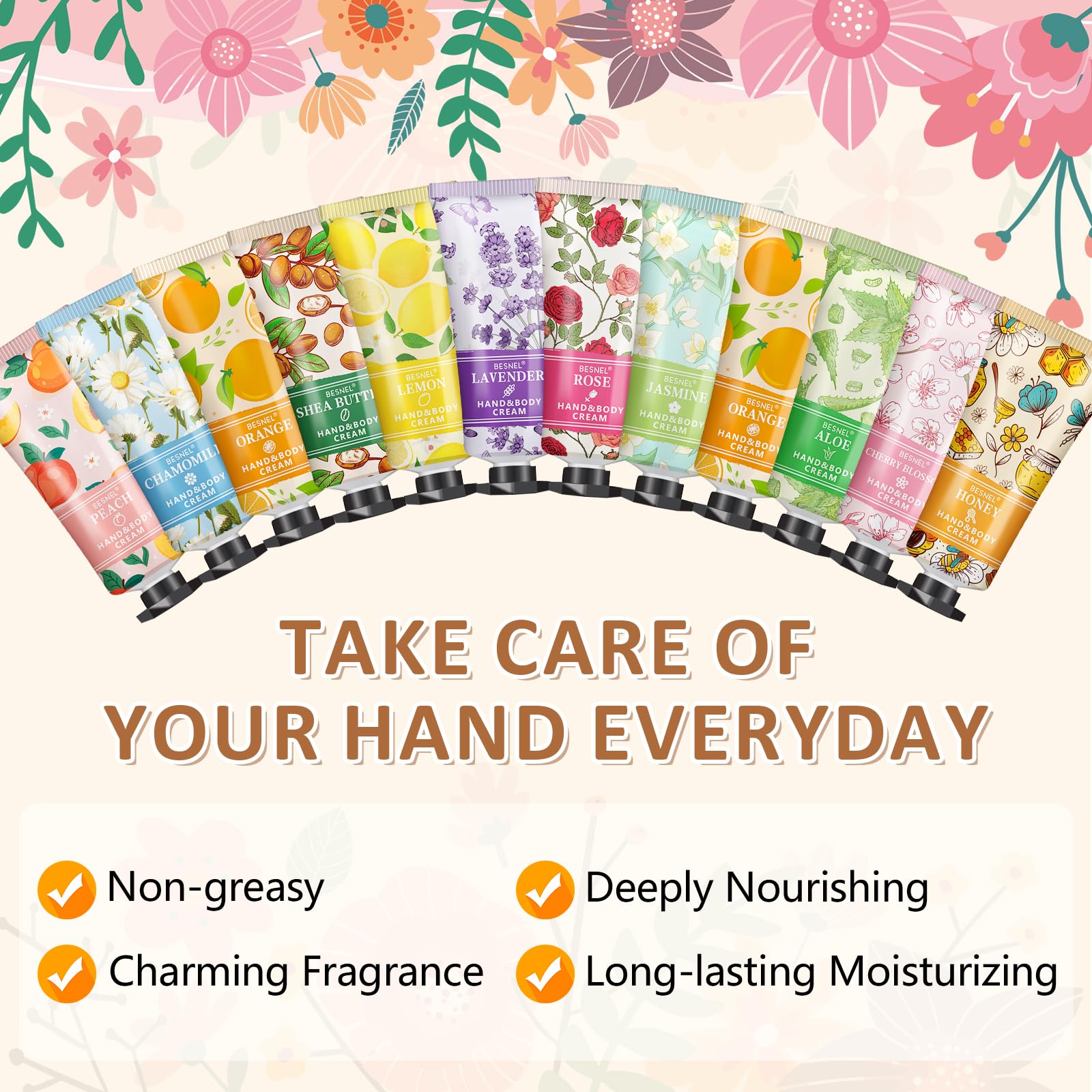 Besnel hand cream formula with shea butter and vitamin E for nourishing skin