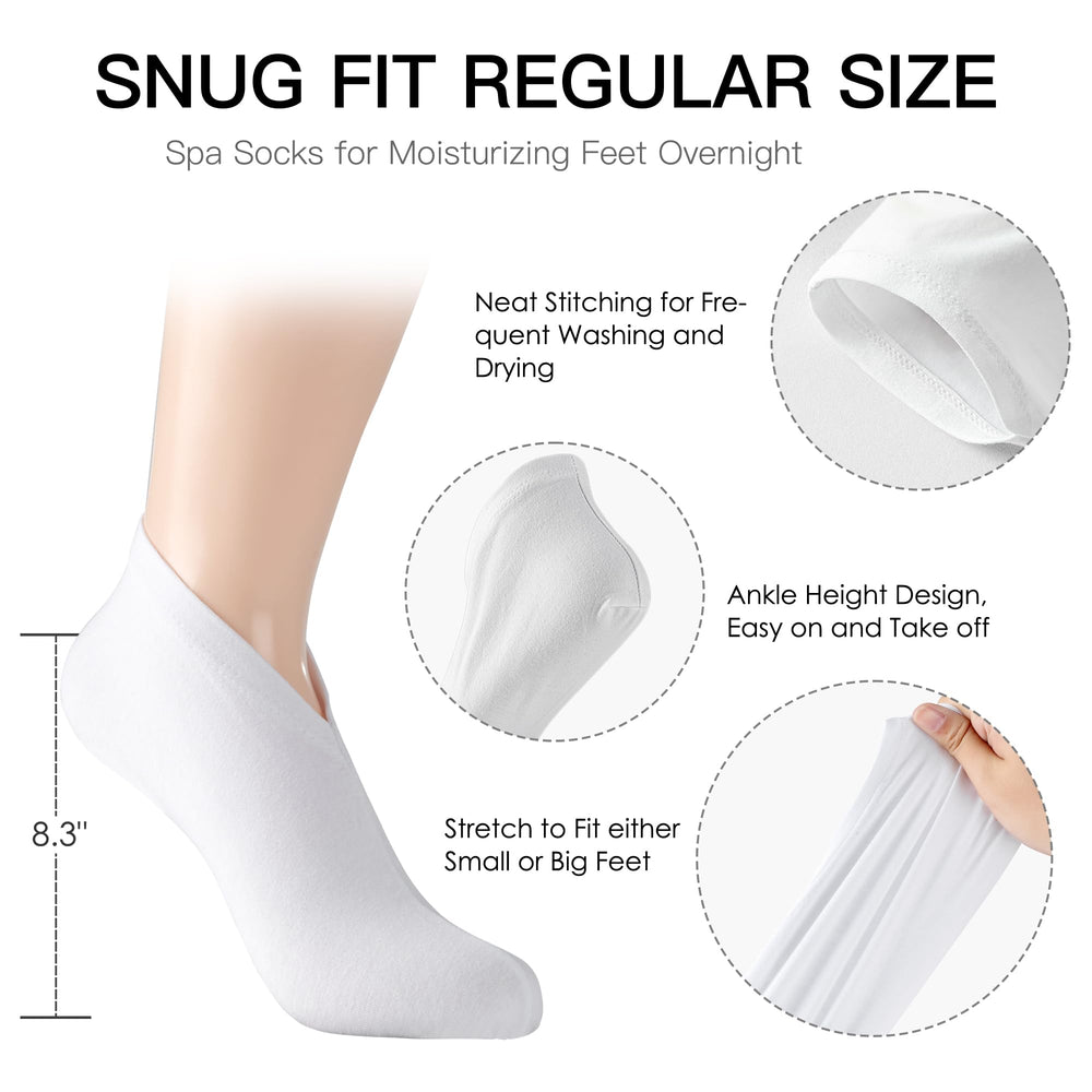 BESSLEE sleep cotton socks with lotion on feet illustrating moisture retention