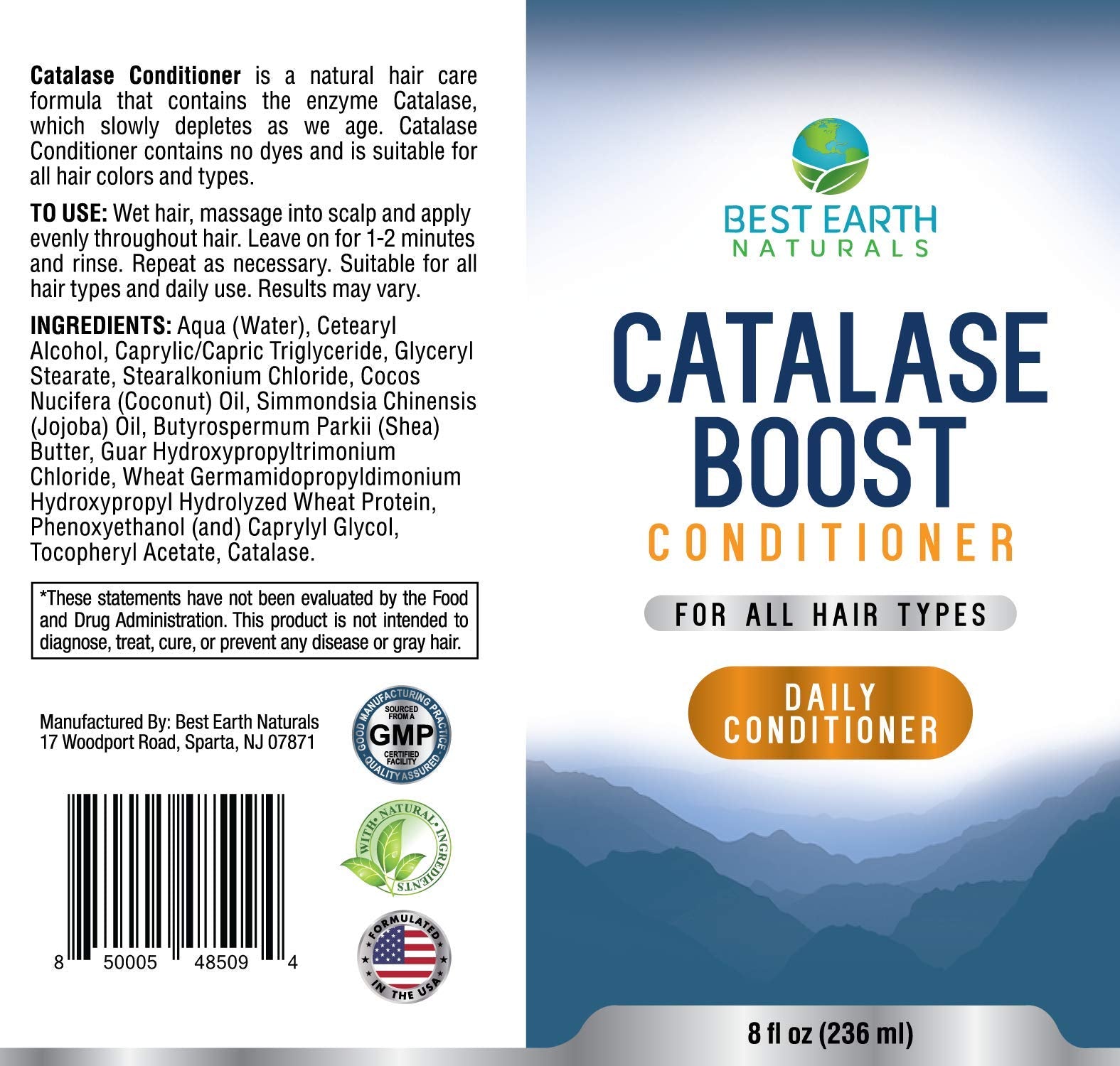 Best Earth Naturals Catalase Formula Conditioner on hair strands showing silky texture