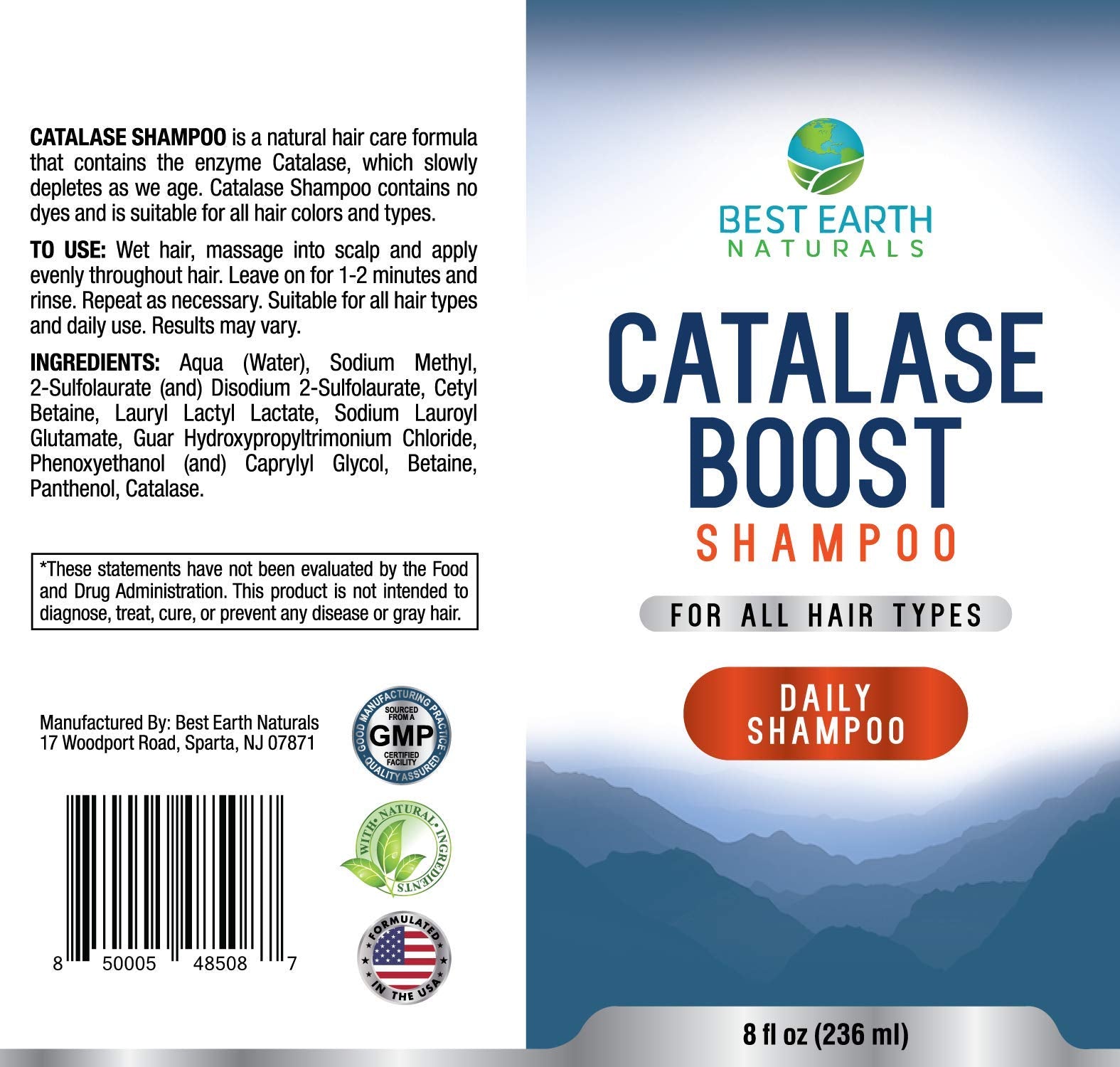 Best Earth Naturals Catalase Shampoo lather close-up suggests silky feel