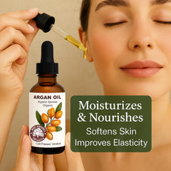Best Nature's Cosmetics Argan Oil pour demonstrates fast absorption for hydrated, smooth skin