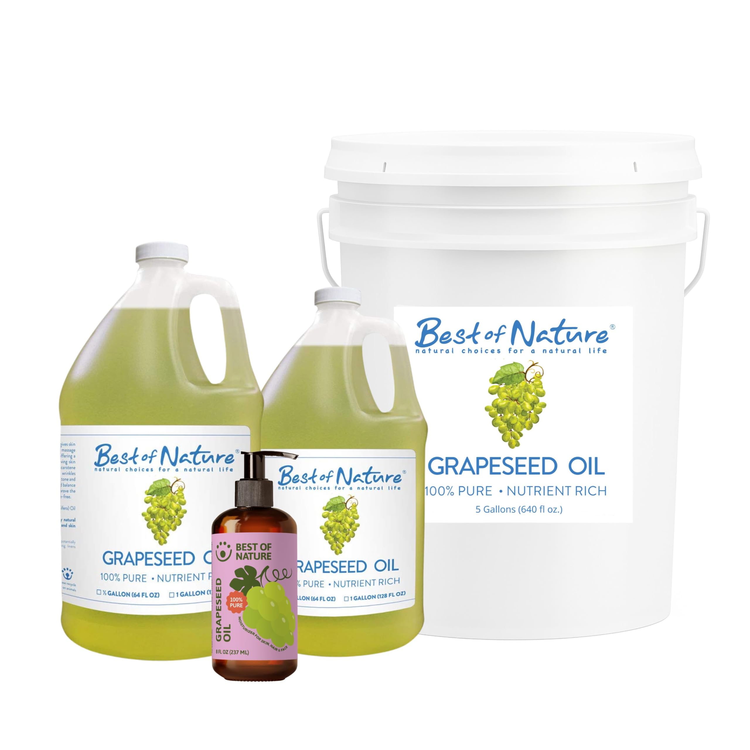 Best of Nature grapeseed oil unscented label for DIY blends.