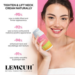 Bestkiss Neck Cream label detail highlights retinol and niacinamide benefits.