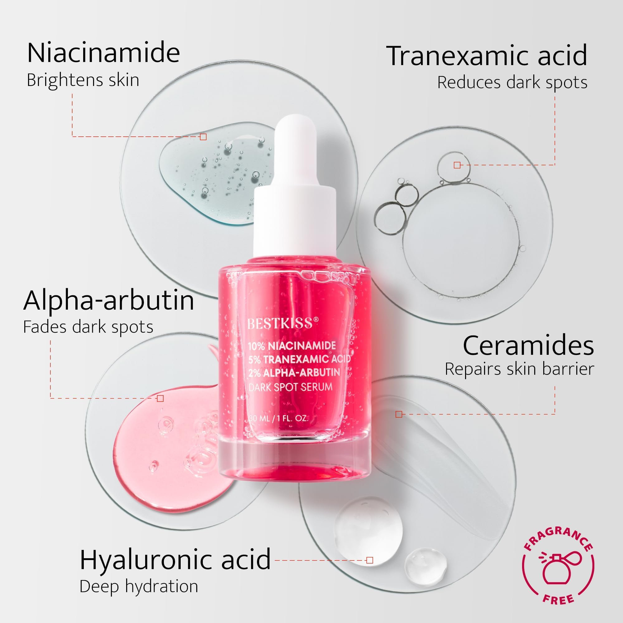 Bestkiss tranexamic-acid overlay highlights target areas for more even tone.