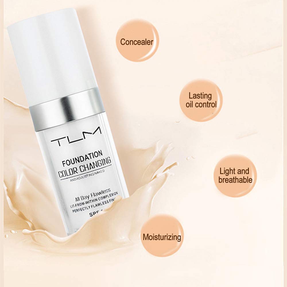 BestLand TLM Colour Changing Foundation on diverse tones shows shade adaptation for natural match.