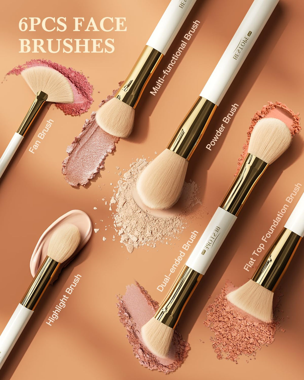 BESTOPE PRO dense soft bristles close-up for smooth powder pickup.