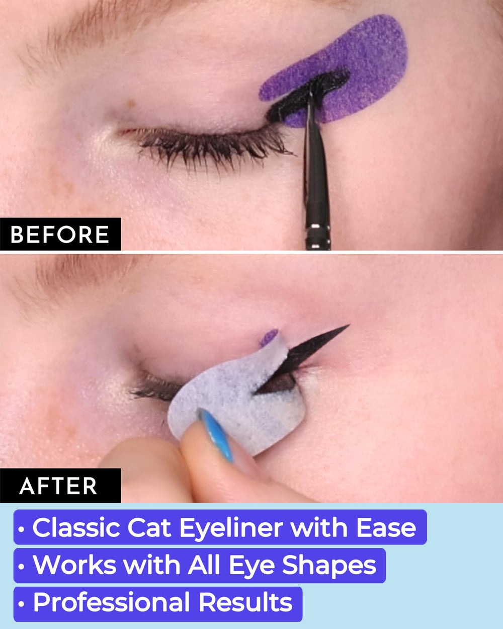 Beth Bender Beauty Pro Go Eyeliner Stencil application for flawless cat-eye in minutes.