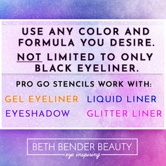 Beth Bender Beauty Pro Go Eyeliner Stencil reuse-ready for multiple looks.