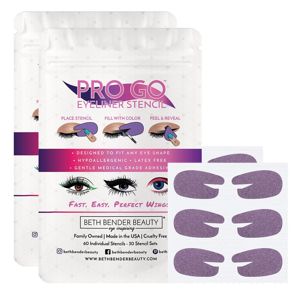 Beth Bender Beauty Pro Go Eyeliner Stencil delivers precise wings for a bold cat eye look.