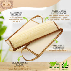BETLYS natural loofah sponge exfoliates body skin