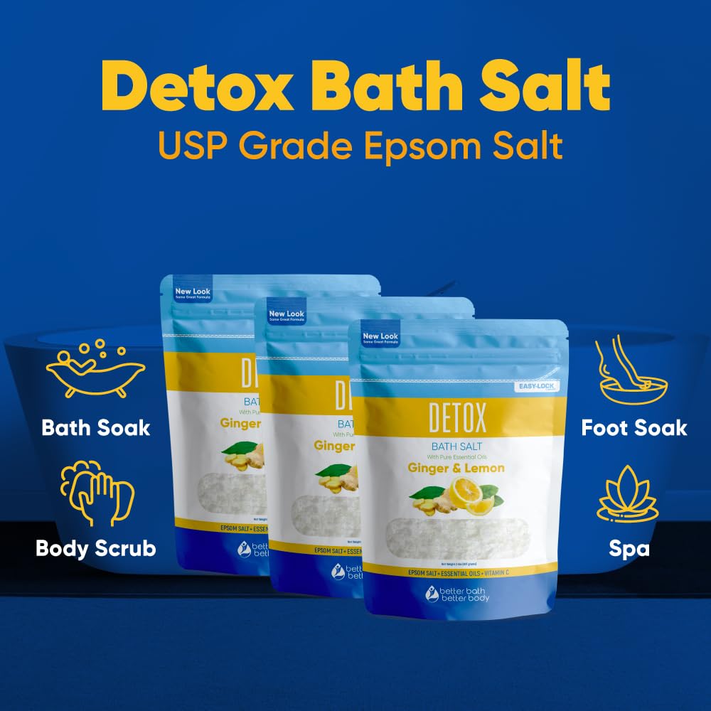 Vitamin C label on detox bath salt for purified bath water