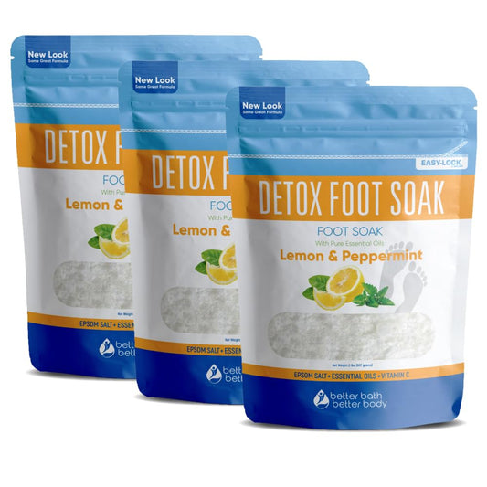 Better Bath Better Body Detox Foot Soak 3-pack pouches for easy gifting.
