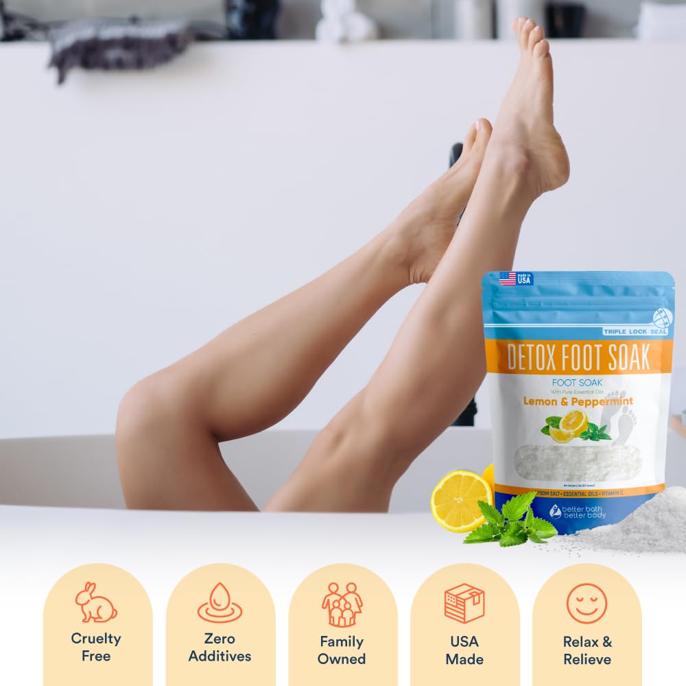 Better Bath Better Body four-oil blend soothes senses during foot soak.