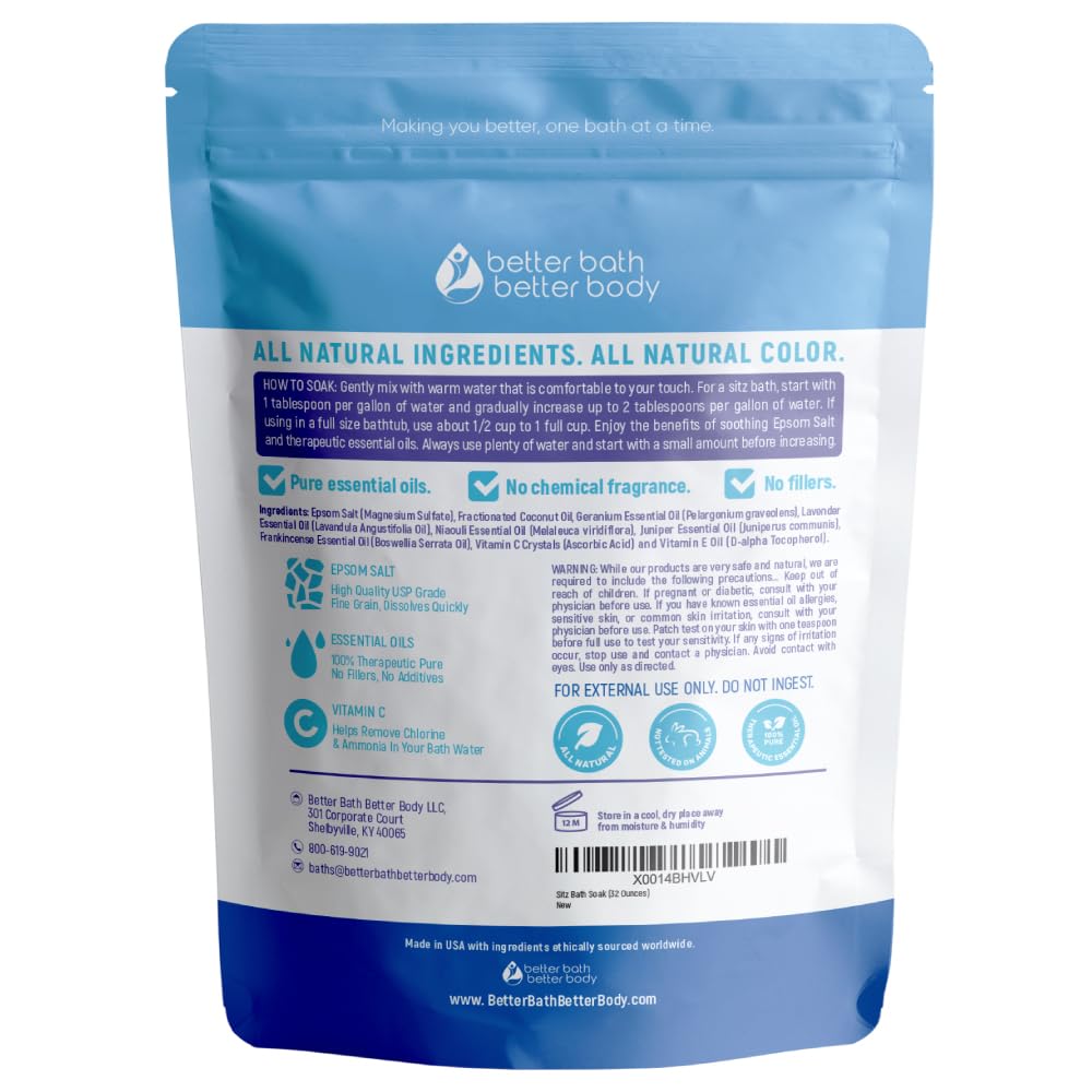 Better Bath Better Body Sitz Bath Soak aroma fills the tub during a relaxing soak.