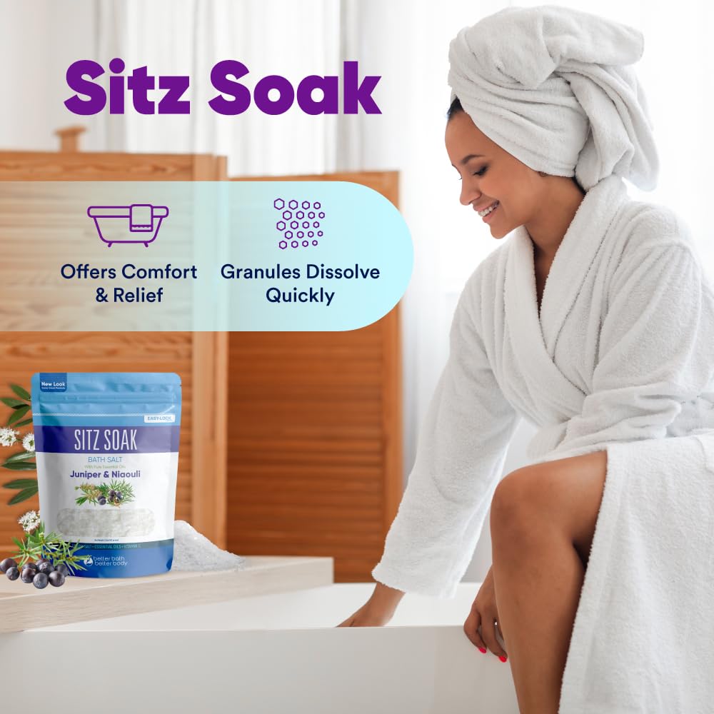 Better Bath Better Body Sitz Bath Soak bath water visualization reveals calming color and aroma.