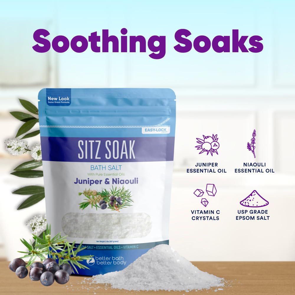 Better Bath Better Body Sitz Bath Soak label design communicates freshness and product integrity.