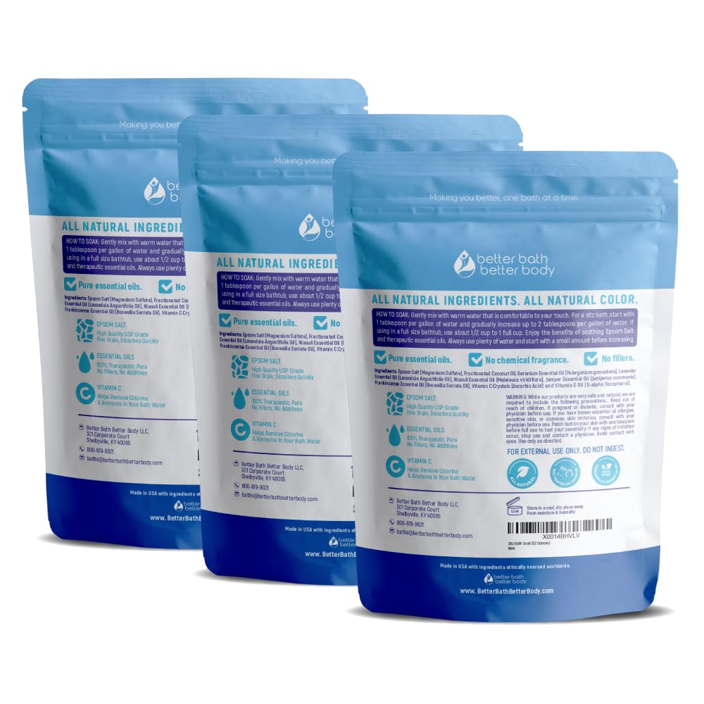 Better Bath Better Body USP-grade Epsom salt for premium bath relaxation.