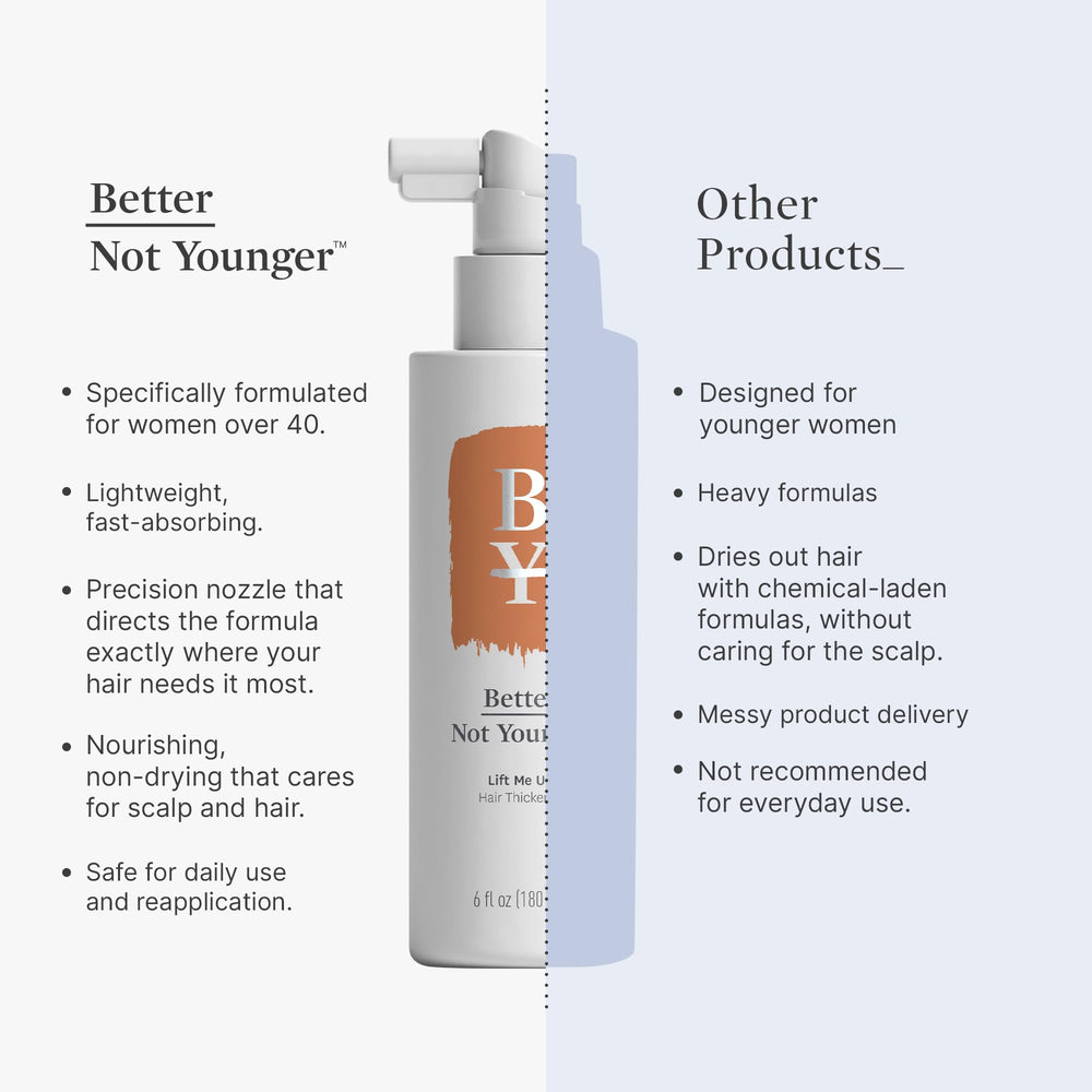 Better Not Younger Hair Thickener volume finish for day-to-day styling