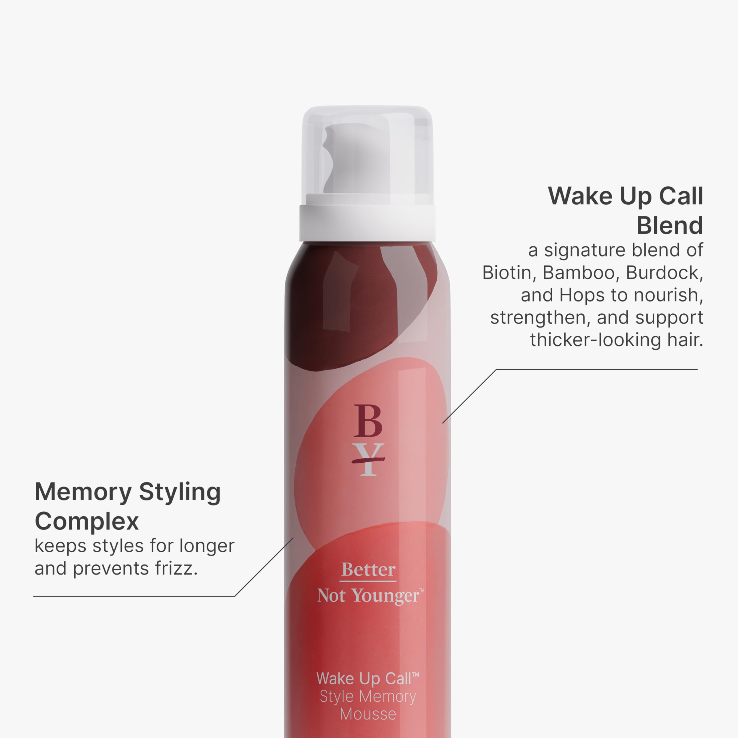 Close-up of mousse texture delivering lightweight fullness for thinning hair.