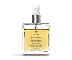Better Not Younger Nourishing Oil face bottle shows lightweight hydration for skin