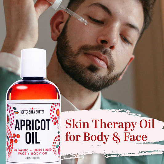 Better Shea Butter Organic Apricot Oil pour demonstrates easy application for a light body massage