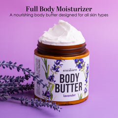Better Shea Butter Lavender Body Butter hand-cream focus demonstrates convenient use on hands.