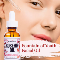 Better Shea Butter Organic Rosehip Oil glass bottle preserves freshness