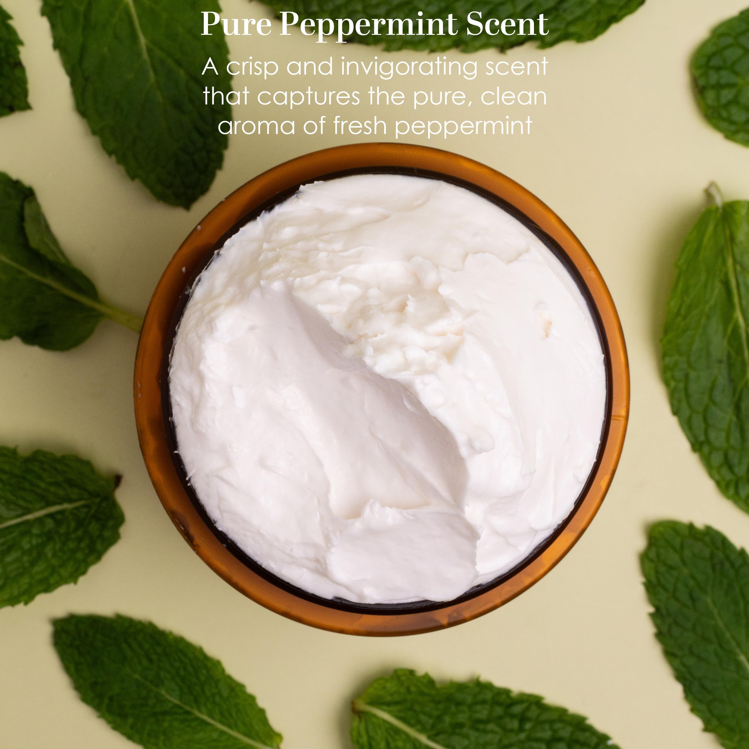 Peppermint Body Lotion texture close-up from Better Shea Butter shows velvety absorption.