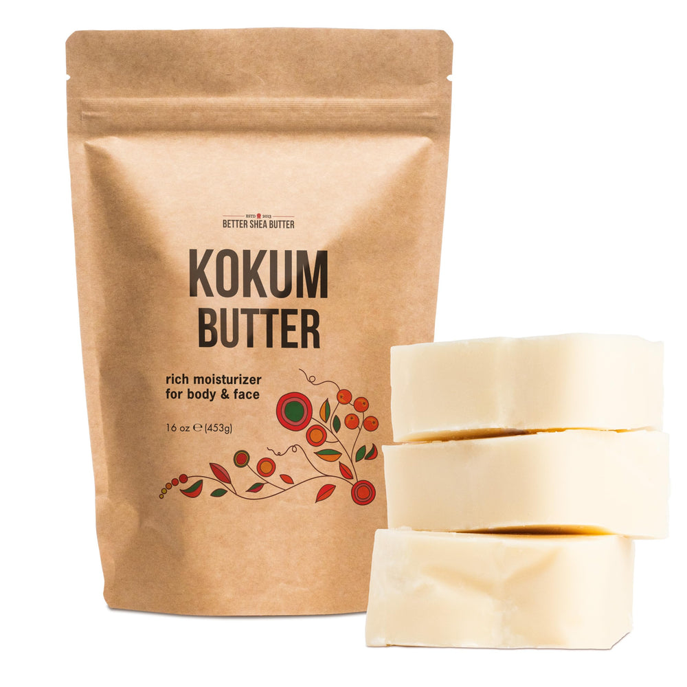 Better Shea Butter Kokum Butter block unscented raw form for DIY skincare