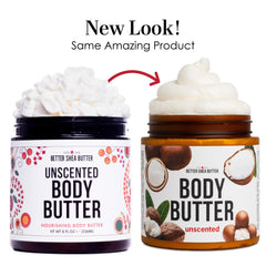 Vegan and cruelty-free icons on Better Shea Butter packaging.