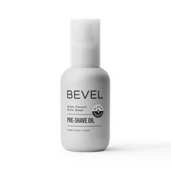 Bevel Pre Shave Oil bottle with castor oil for smoother skin prep.