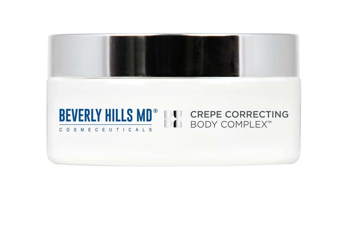 Beverly Hills MD Crepe Correcting Body Complex bottle delivers hydration for smoother skin
