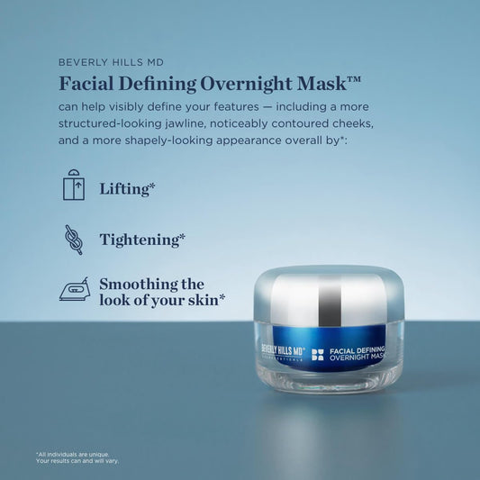 Beverly Hills MD Overnight Mask jar with creamy texture for smoothing.