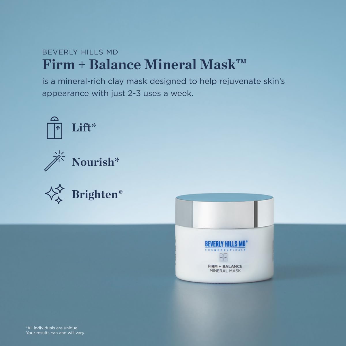 Applying Beverly Hills MD mineral mask to the face for an even coverage