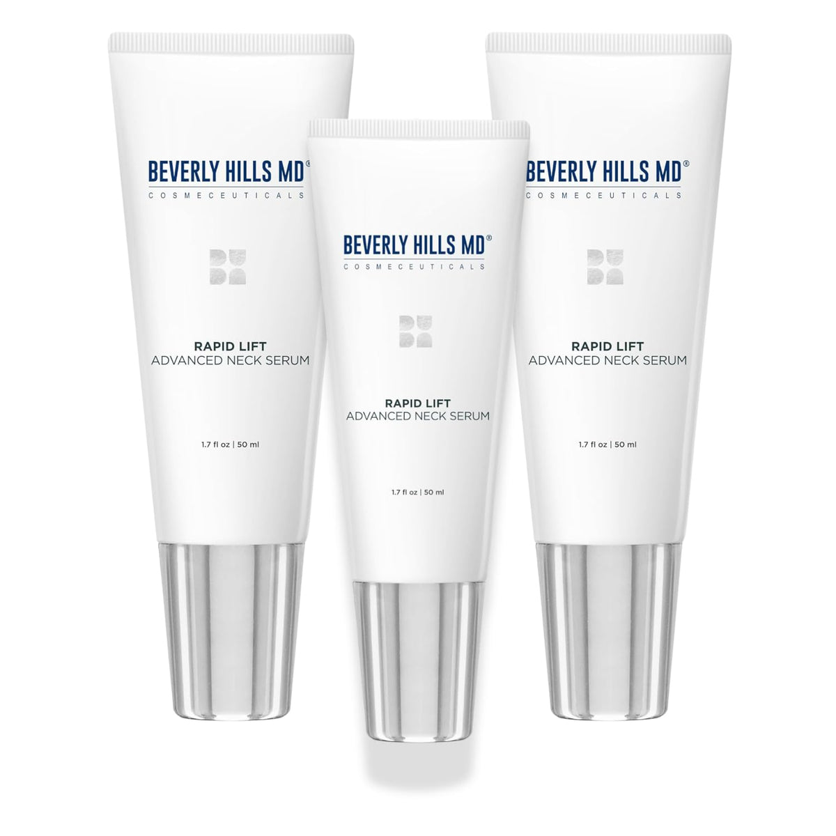 Beverly Hills MD Rapid-Lift neck serum application for firmer neck and smoother skin