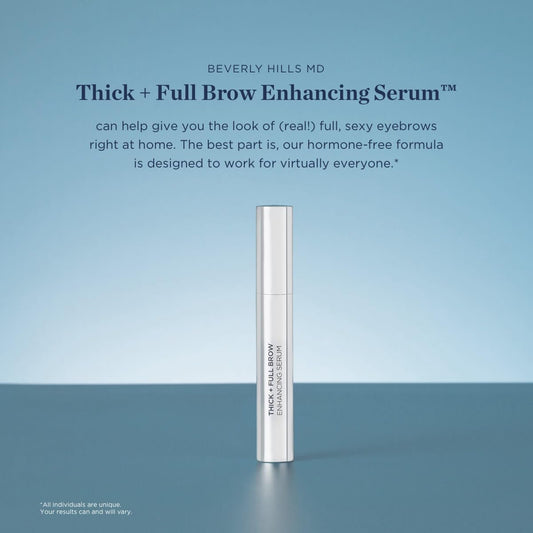 Application brush from Beverly Hills MD Thick + Full Brow Serum applying to sparse brows