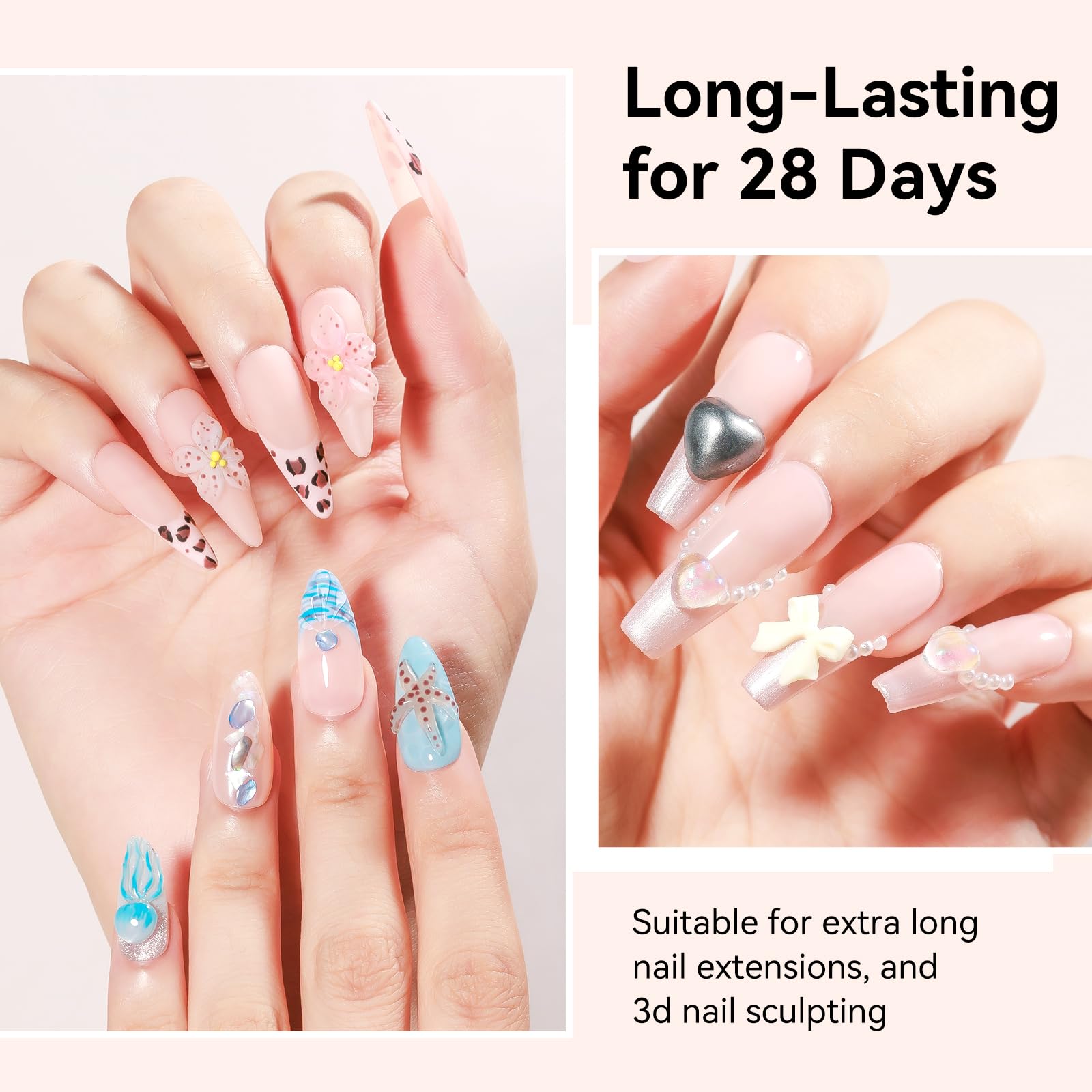 Bevimee clear gel during curing, showing quick set and shine.