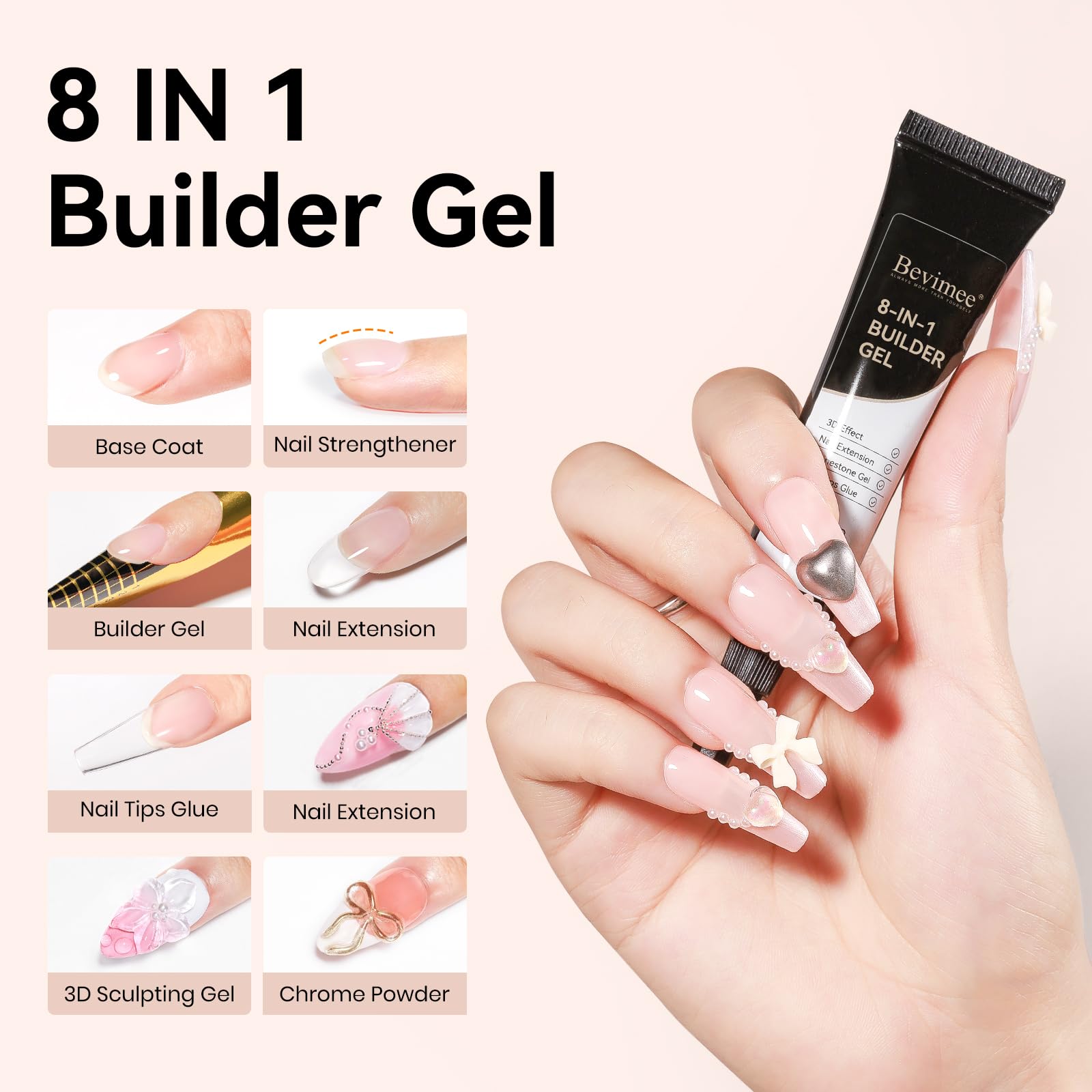 Bevimee 36 dual nail forms laid out for precise extensions.